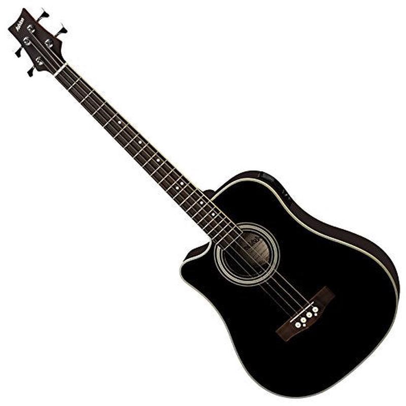 Ashton ACB100CEQLBK Left-Handed Acoustic Bass Guitar