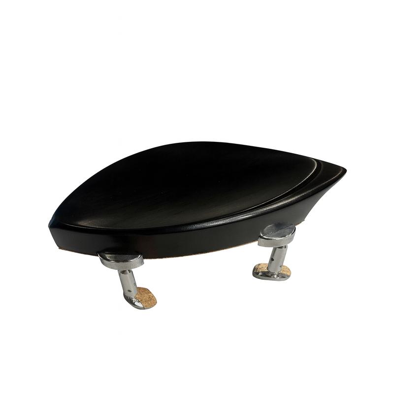 Violin Chin Rest Teka Hill Ebony Chrome Hardware