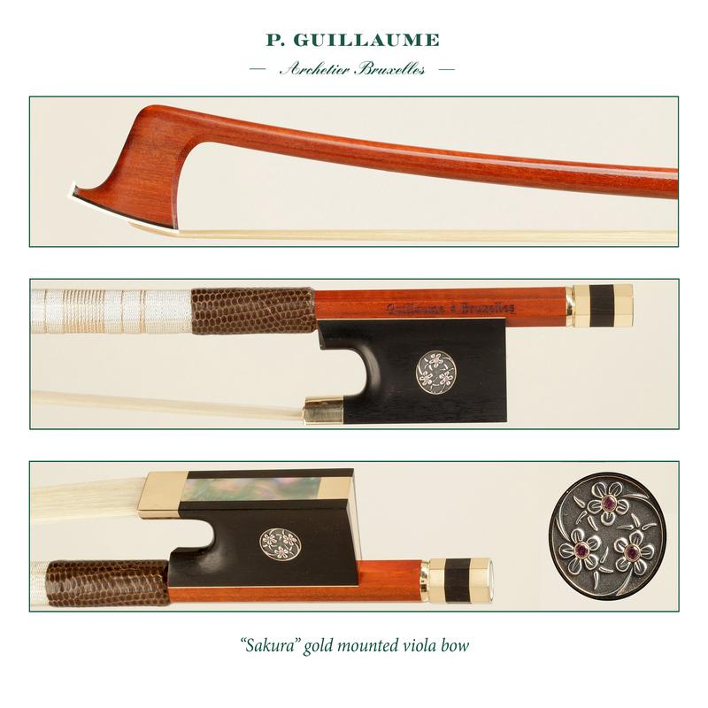 Pierre Guillaume Sakura Viola Bow (Gold Mounted)