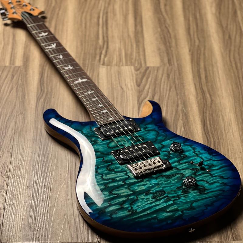 PRS SE "Exotic" Custom 24 Swamp Ash Burl in Lake Blue