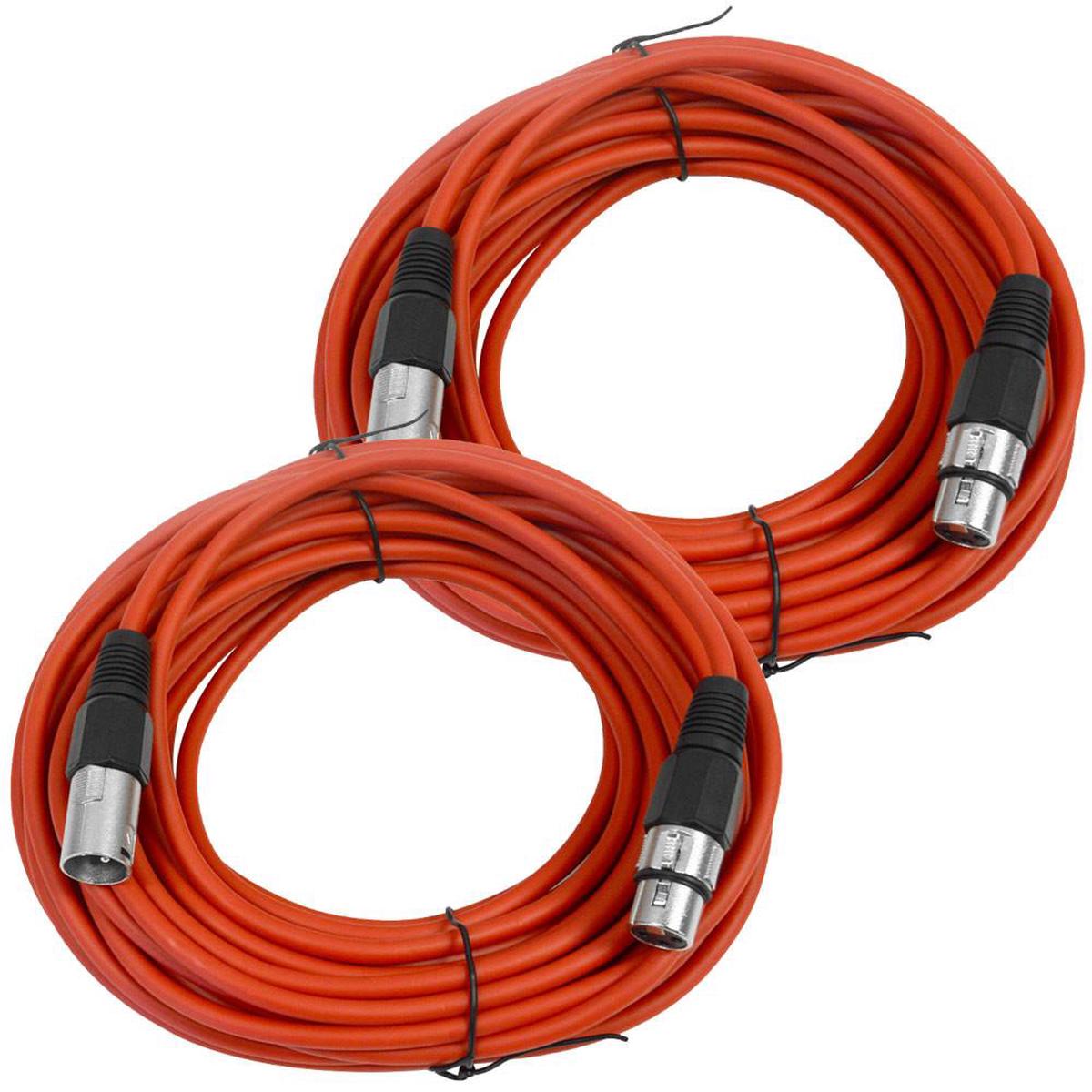 SAXLX-50 - Pair of Red 50 Foot XLR Microphone Cables