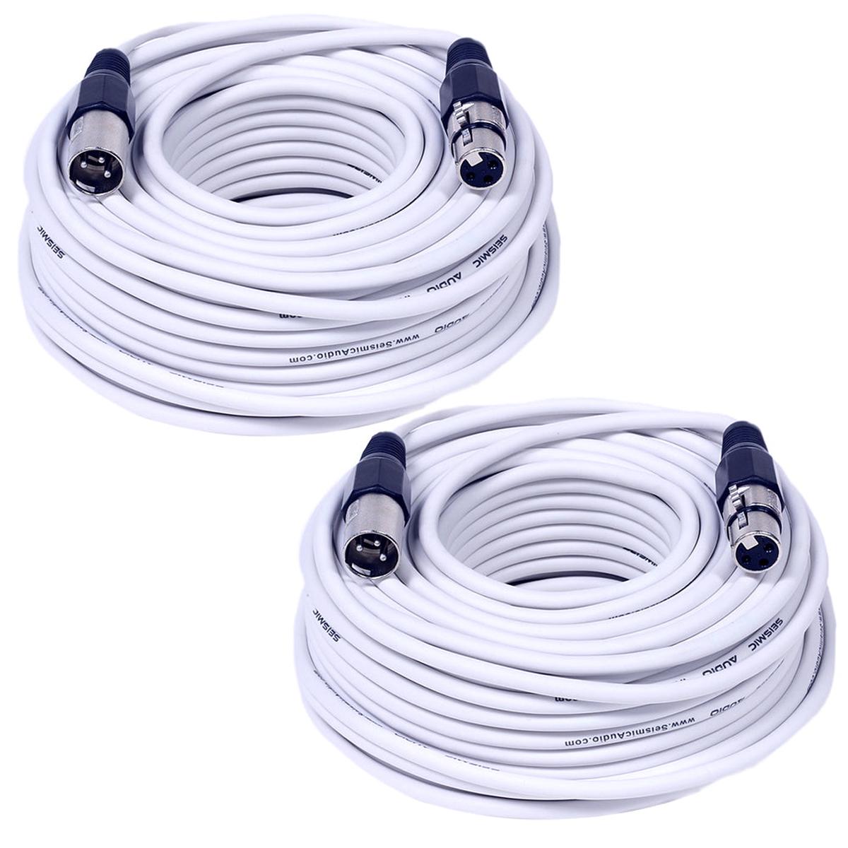 SAXLX-100 - Pair of White 100 Foot XLR Microphone Cables