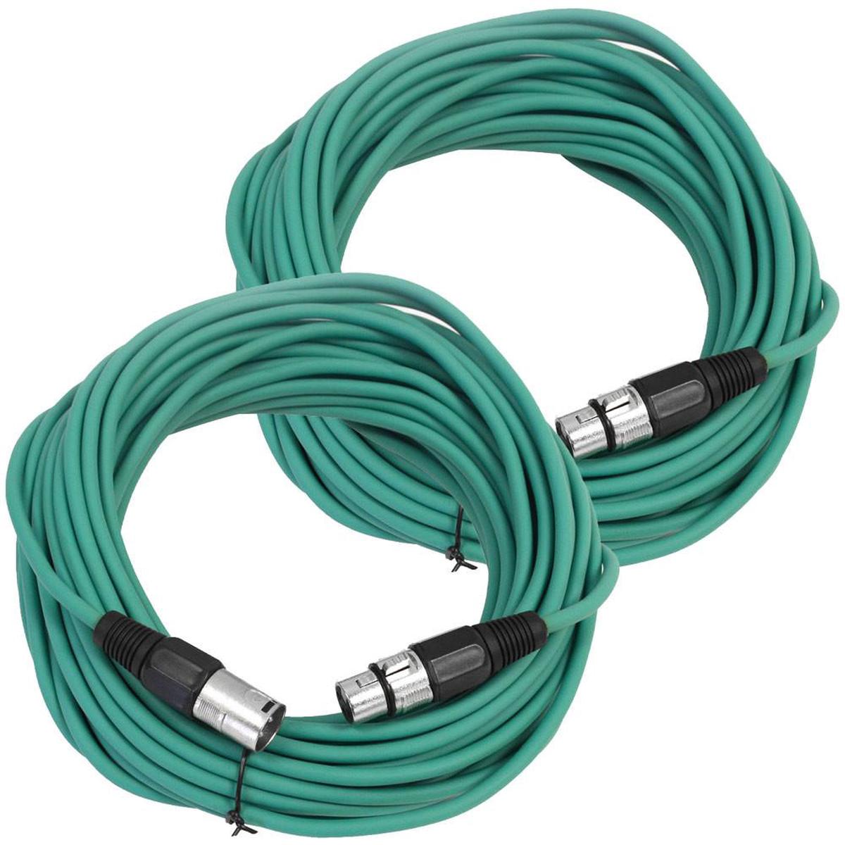 SAXLX-50 - Pair of Green 50 Foot XLR Microphone Cables
