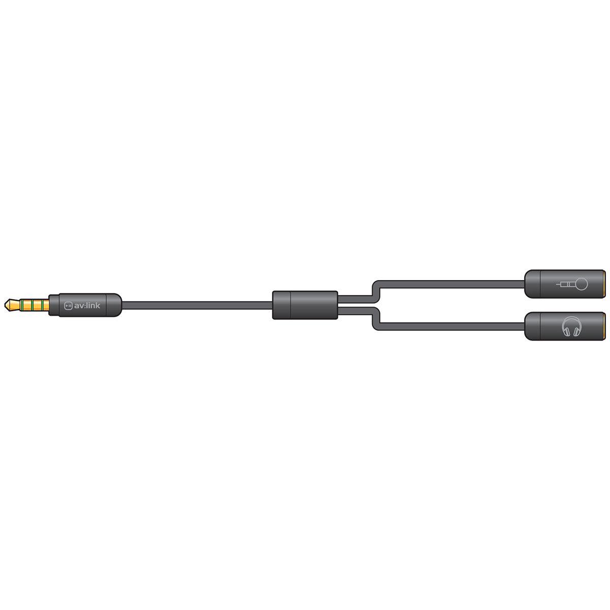 AV:LINK 3.5mm TRRS Headphone Microphone Splitter Cable (112133)