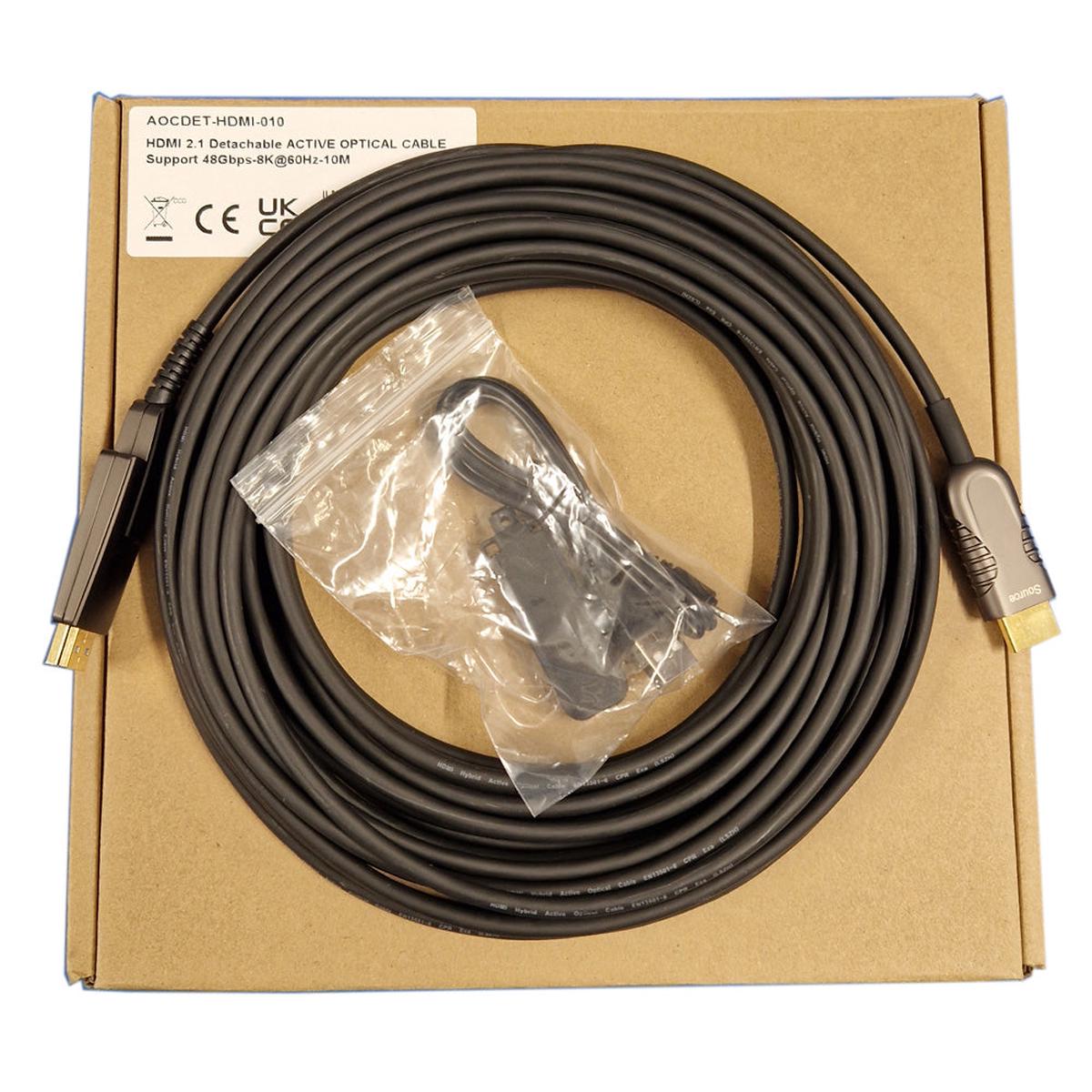 10m HDMI 2.1 Detachable Active Optical Cable - Clearance