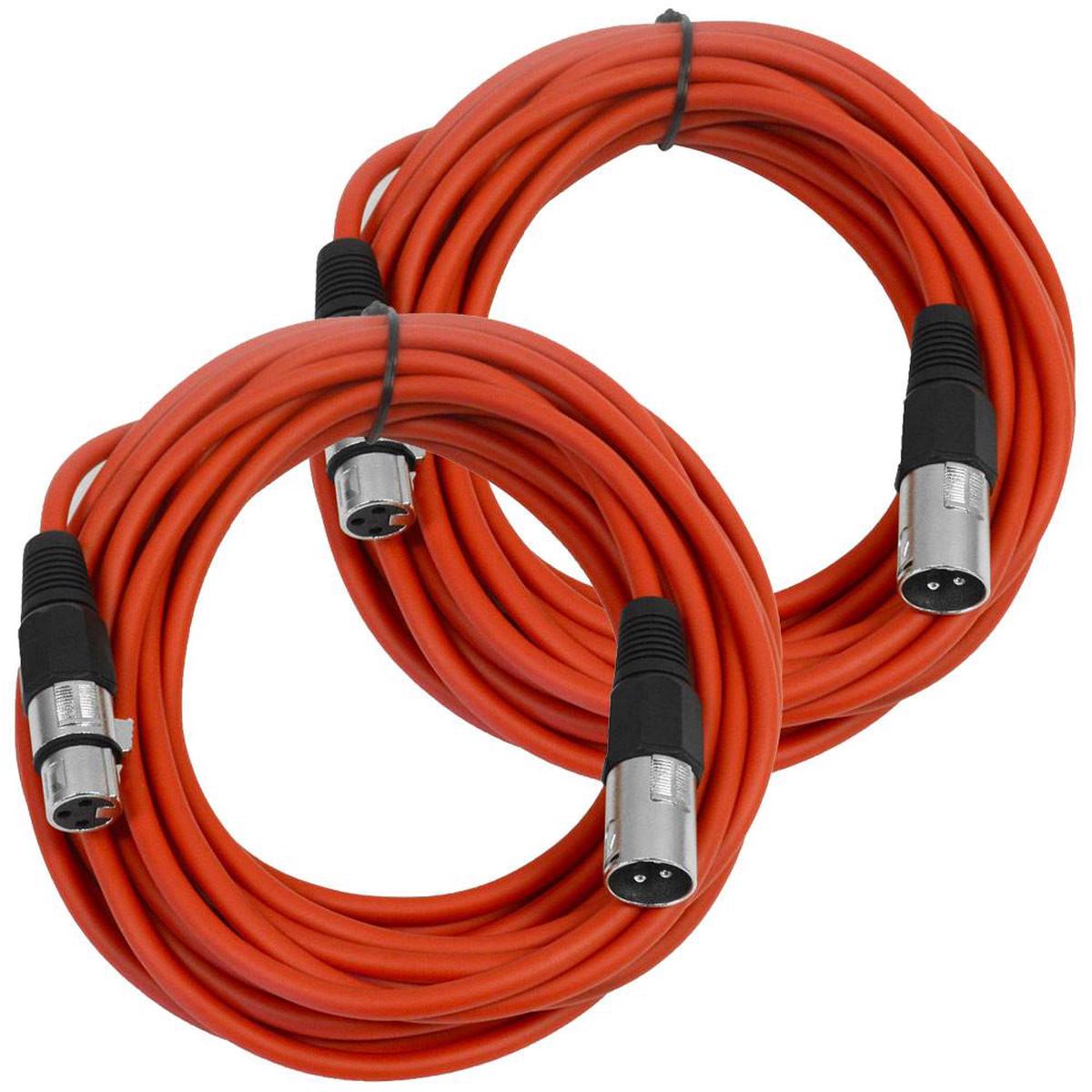 25 Ft XLR Microphone Cables - Red