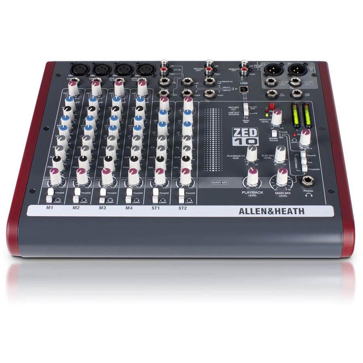Allen & Heath ZED10 Mixer - 4 Mic Inputs, 2 Stereo Inputs, USB