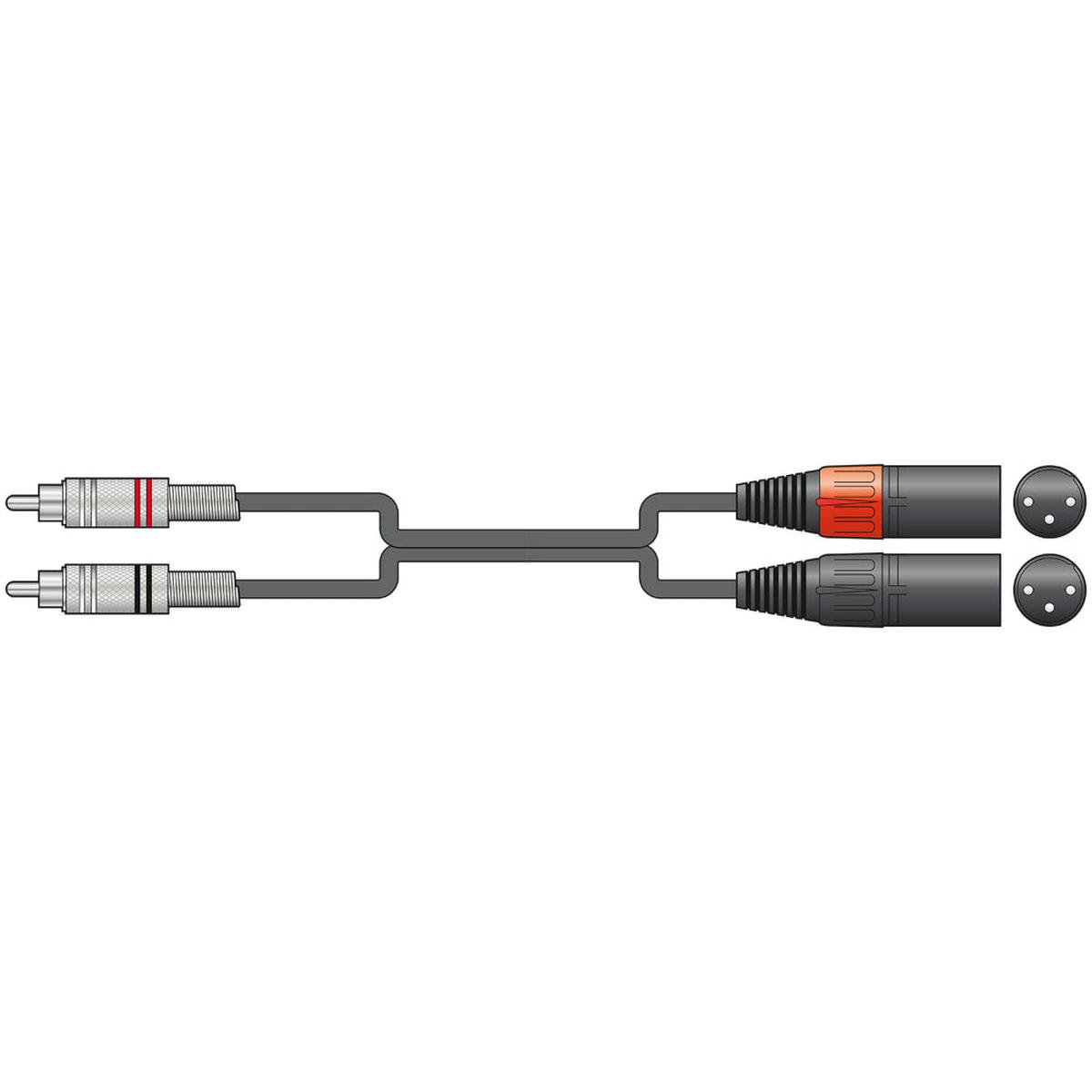 Chord Twin RCA To Twin XLR Male Cable - 0.75m (190057)
