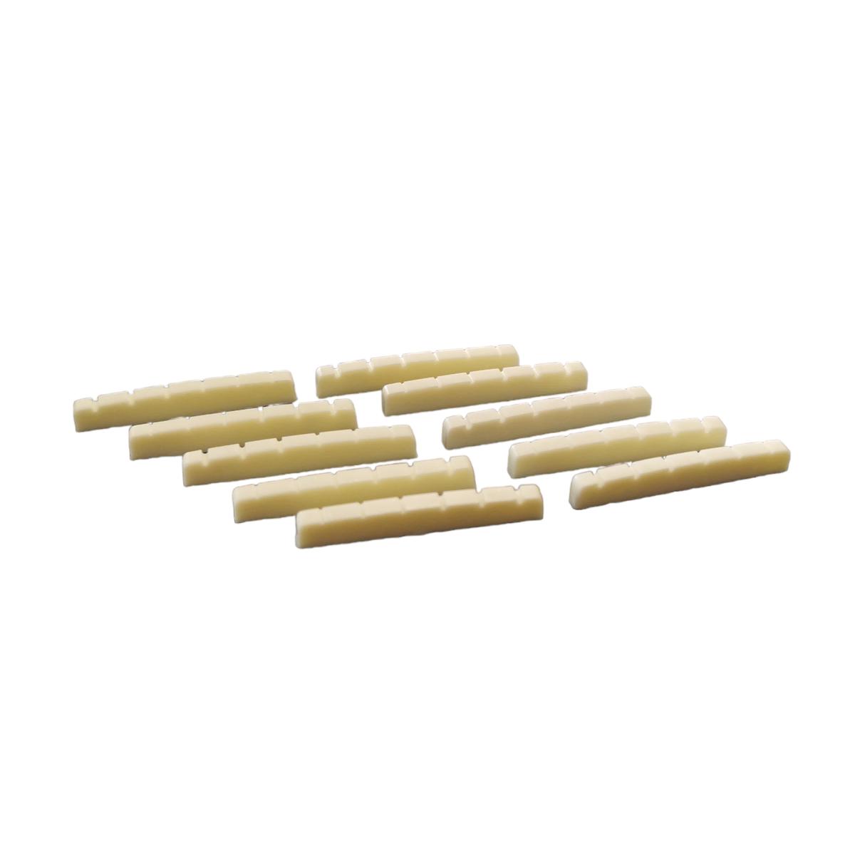 10 x Strat Style Flat Bottom Fingerboard Nut - Ivory - Made in South Korea