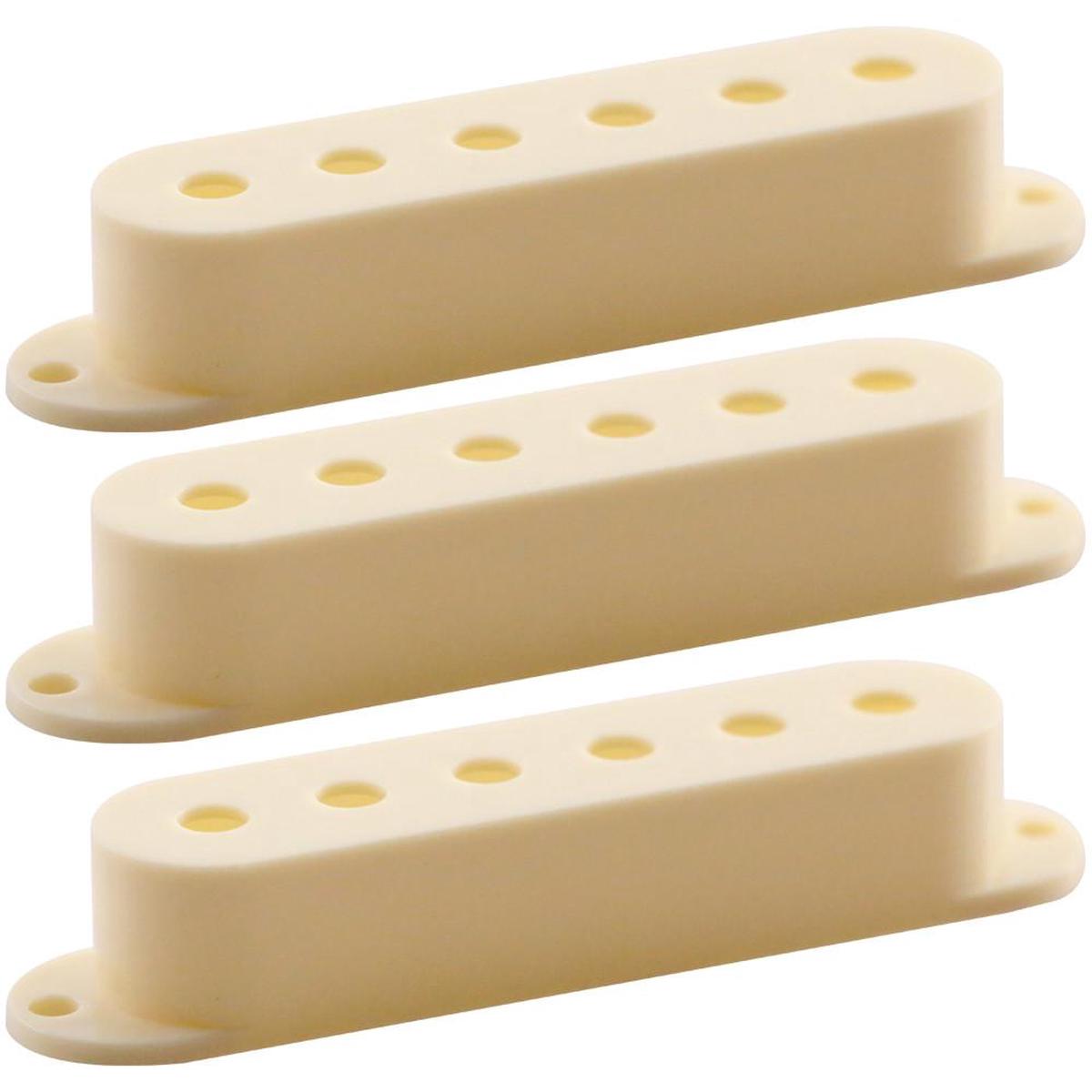 3 Pack of Antique Ivory Single Coil Pickup Covers - Strat Guitar Style