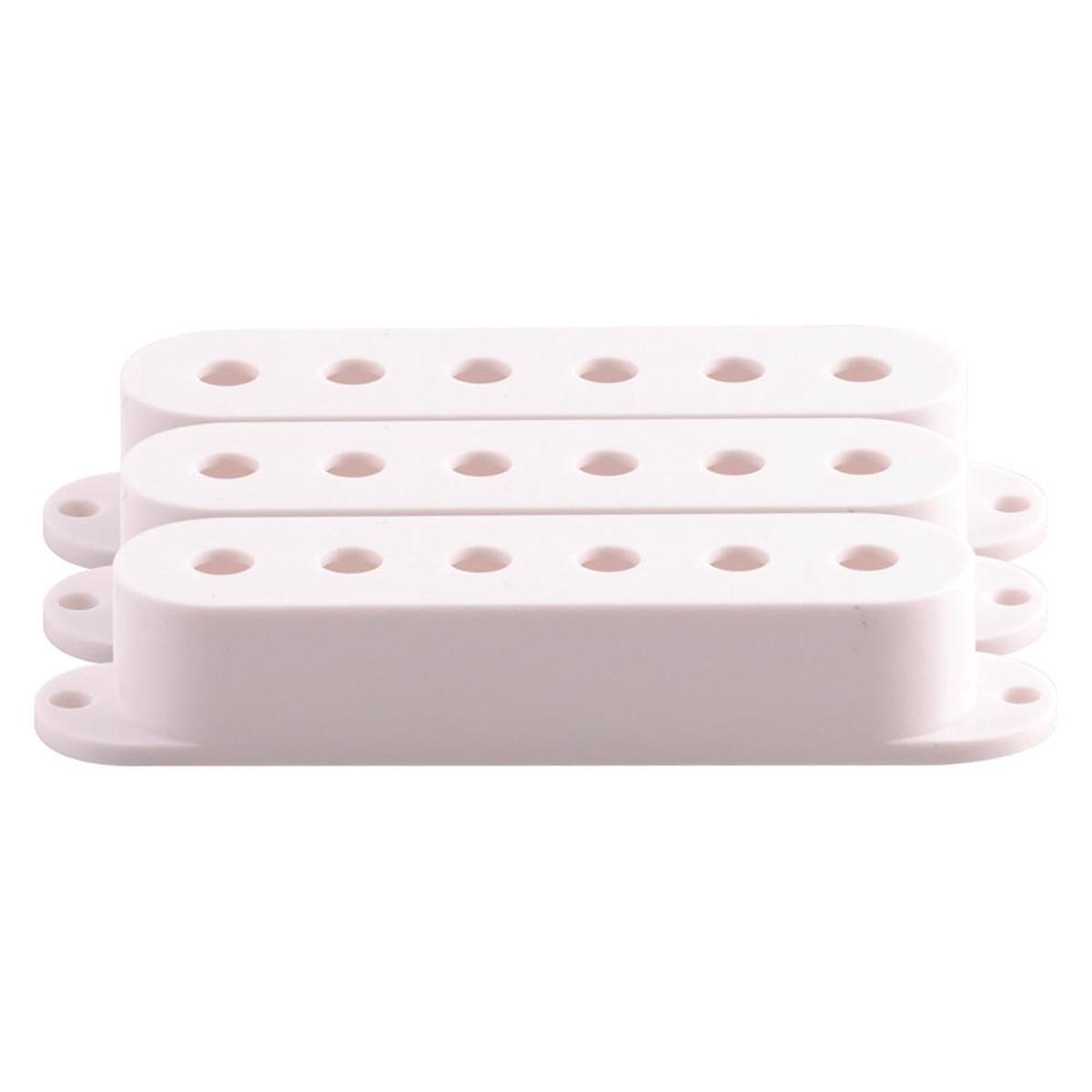 3 Pack of White Single Coil Pickup Covers - Strat Guitar Style