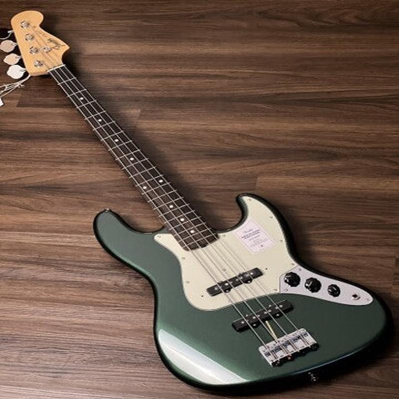 Fender Japan Traditional II 60s Jazz Bass Guitar with RW FB in Aged Sherwood Green Metallic