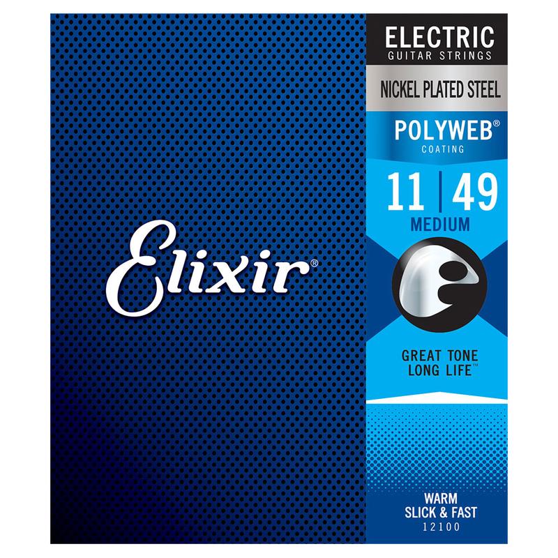 Elixir Medium 11-49 Electric Nickel Plated Strings Polyweb 12100