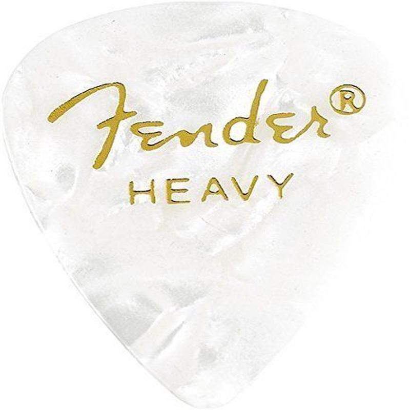 Fender 351 Shape Premium Celluloid Picks - Heavy White Moto 12-pack