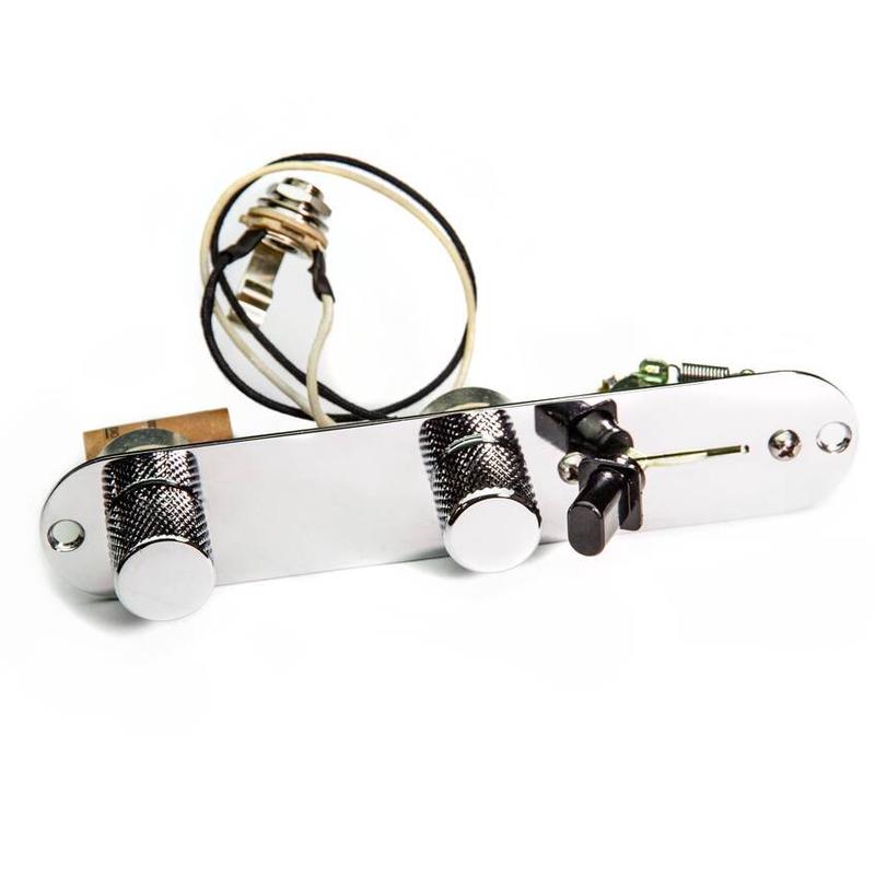 Bare Knuckle 3-Way Prewired Tele Control Plate Aged Nickel Hardware