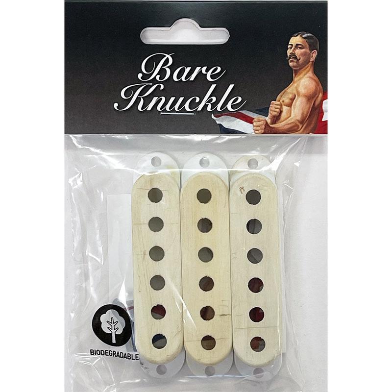 Bare Knuckle Strat Single-Coil Pickup Cover Set Aged White