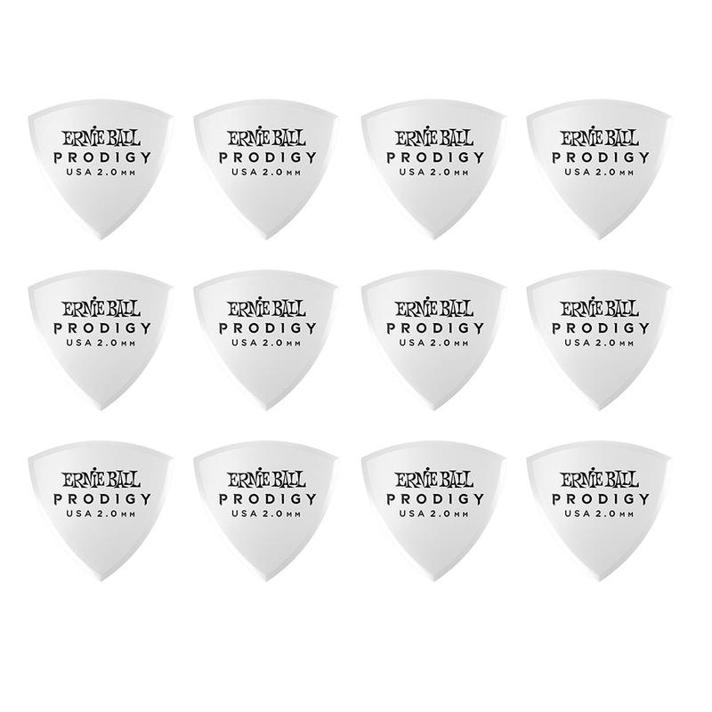 Ernie Ball 2.0mm White Shield Prodigy Picks 12-pack 9337