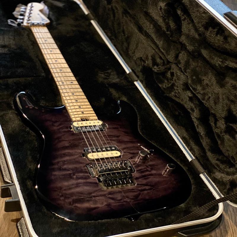 Charvel Pro-Mod San Dimas Style 1 HH FR QM - Transparent Black Burst