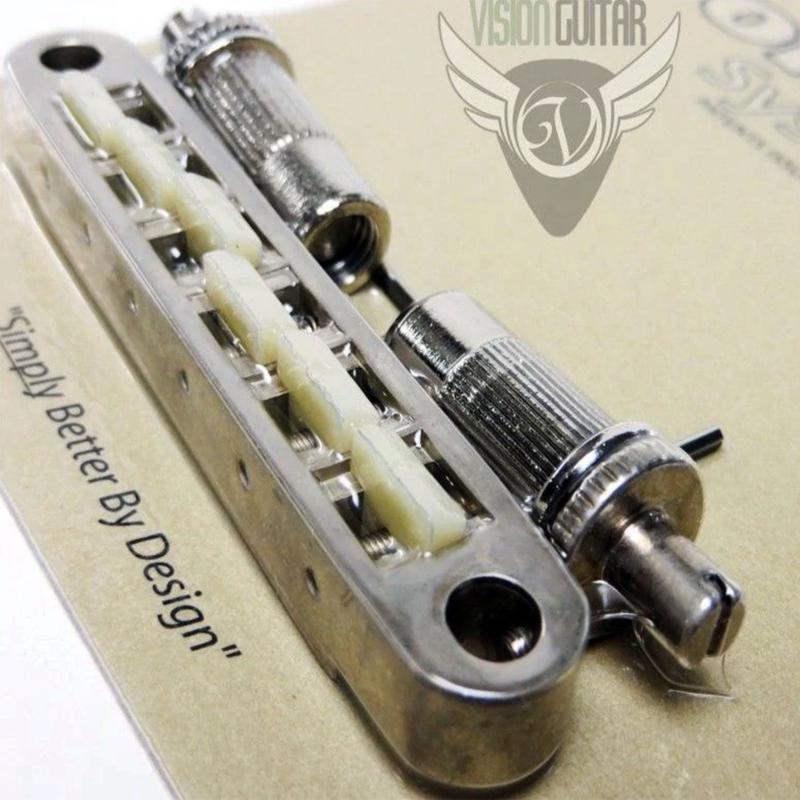 TonePros Metric Tuneomatic Large Posts Nylon Saddles Aged Nickel TPFG-AN